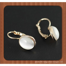 Latest design oval opal small hoop earring